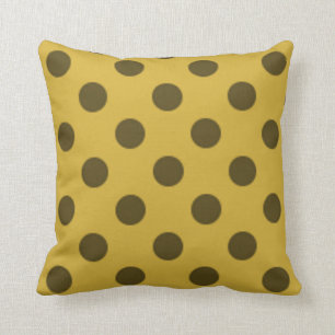 Metallic Gold Polka Dots Cushion