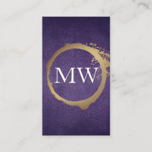 Metallic Gold   Purple Fabric Texture Business Card