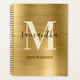 Metallic Gold Signature Monogram Planner