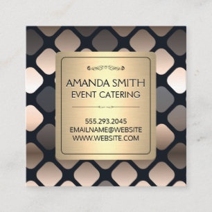 Metallic Gold Square Patterns Business Card