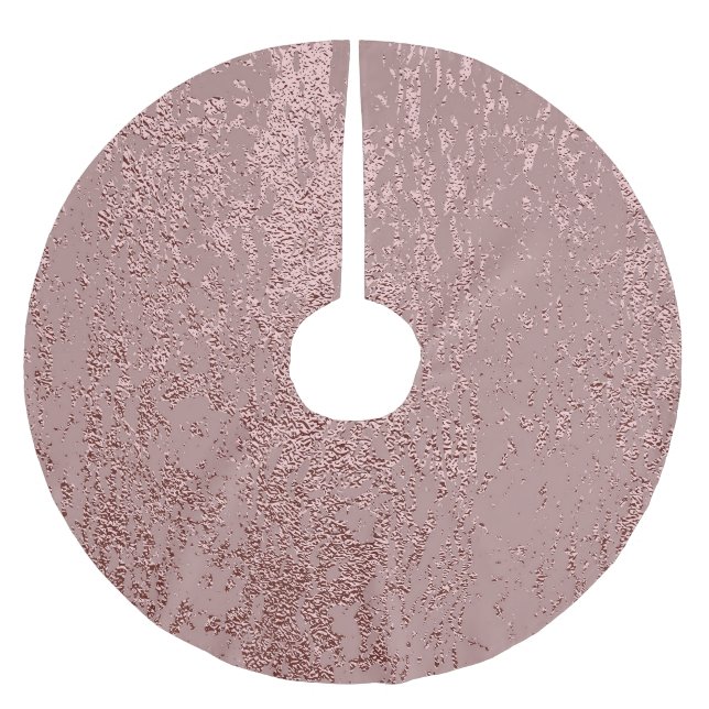 Metallic gold texture, rose quartz. brushed polyester tree skirt (Front)