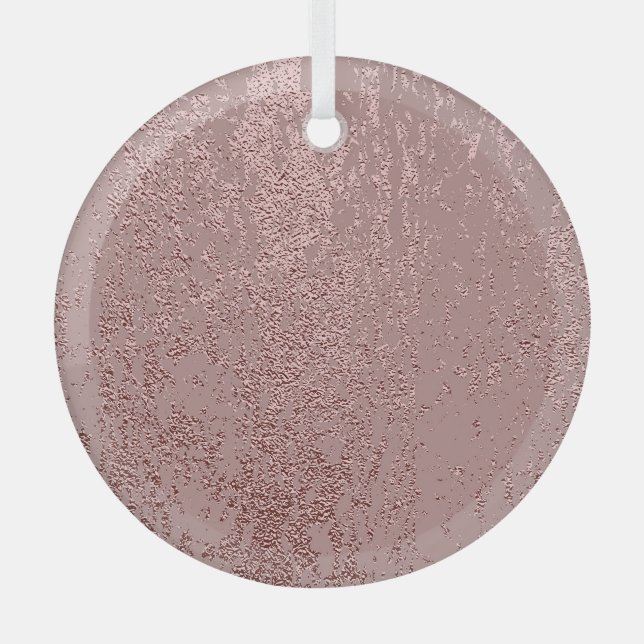 Metallic gold texture, rose quartz. glass tree decoration (Front)