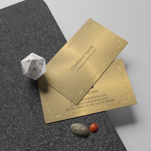 Metallic gold texture shine gold border business card (Creator Uploaded)