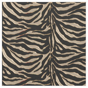 Metallic Gold Tiger Animal Print Fabric