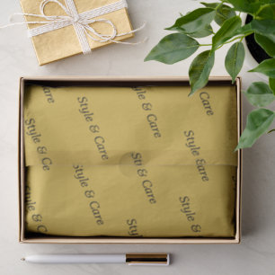 Metallic Gold Tissue Paper with Name Pattern Print