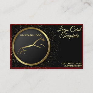 Metallic Gold Uffington Horse Business Card