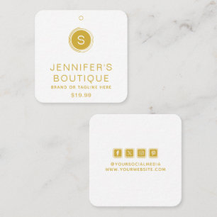 Metallic Gold White Boutique Branding Calling Card
