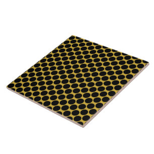 Metallic Gold with Black Dot Style 6" Square Tile