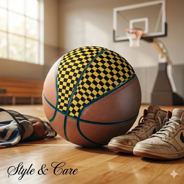 Metallic Gold with Black Square Pattern Basketball (Metallic Gold with Black Square Pattern Basketball)