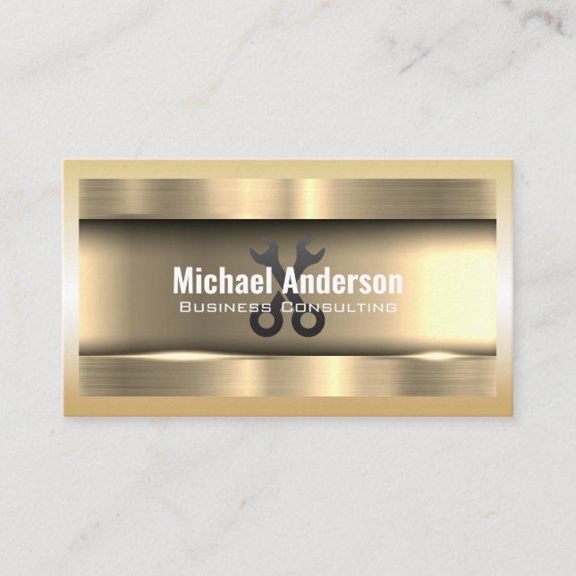 Metallic Gold | Wrenches Business Card (Front)