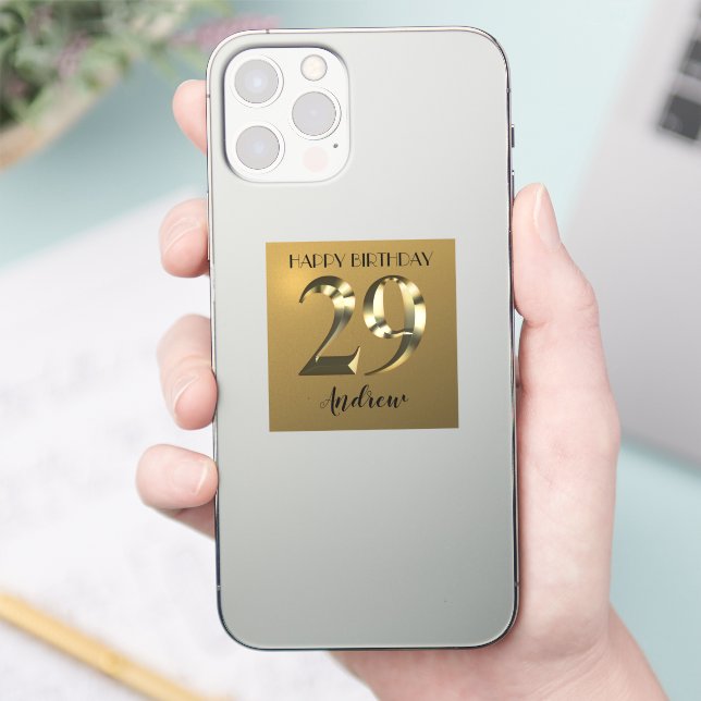 Metallic golden 29th birthday (Phone)