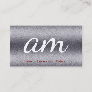 Metallic Grain   Initials Business Card