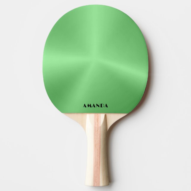 metallic green background ping pong paddle (Front)