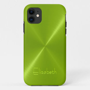 Metallic Green Stainless Steel Metal Look Case-Mate iPhone Case