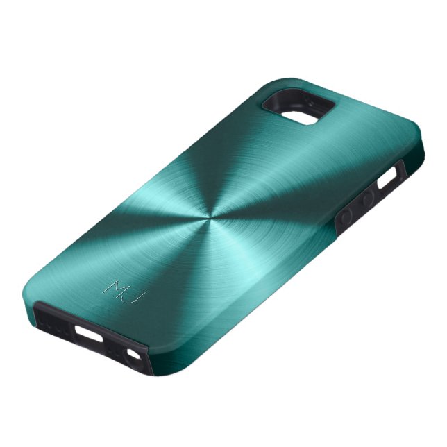 Metallic Green Tones Stainless Steel Look Case-Mate iPhone Case (Bottom)