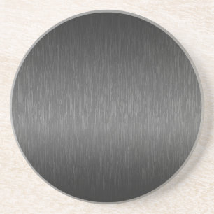 Metallic Grey Brushed Aluminium Look Coaster