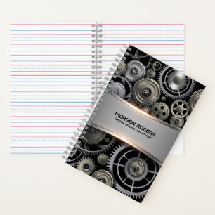 Metallic grey texture background print notebook