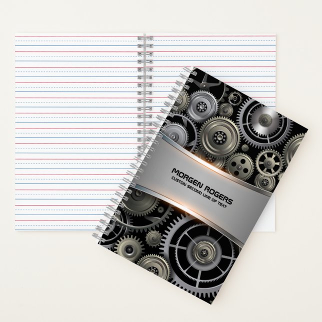 Metallic grey texture background print notebook (Inside)