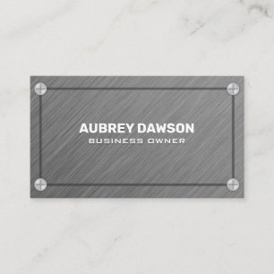 Metallic Grey Texture   Screws Business Card