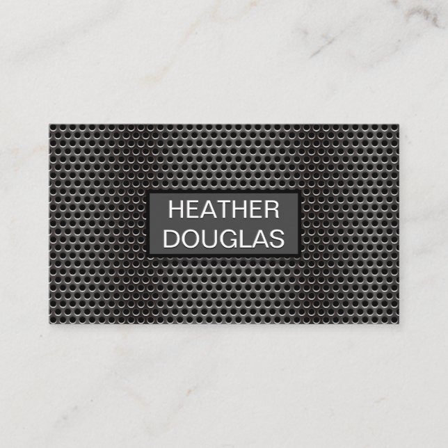 Metallic Grill Pattern Business Card (Front)