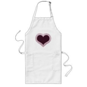 Metallic Heart Apron, Purple Long Apron