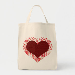 Metallic Heart Bag, Red Tote Bag