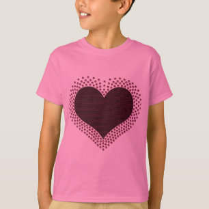 Metallic Heart Girl's Shirt, Purple T-Shirt