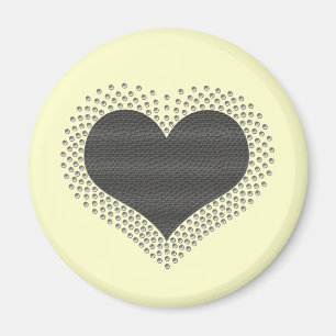 Metallic Heart Magnet, Grey Magnet