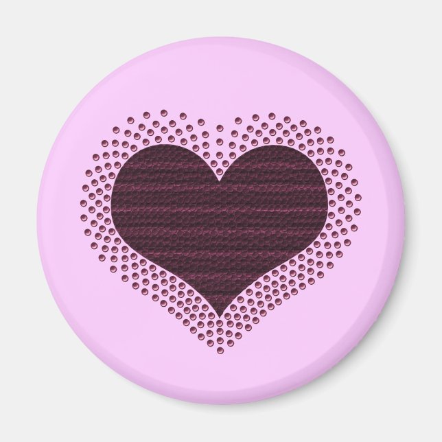 Metallic Heart Magnet, Purple Magnet (Front)