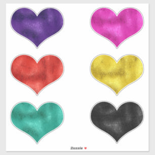 Metallic Hearts Faux Metallic Texture