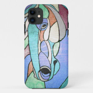 Metallic Horse in Blue IPhone Case