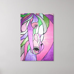 Metallic Horse in Pink Canvas Print