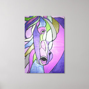 Metallic Horse in Purple Canvas Print