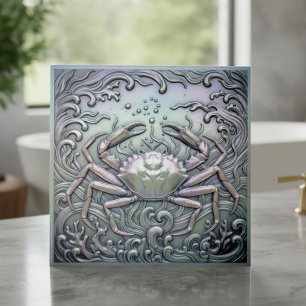 Metallic Iridescent Crab ID1223 Tile