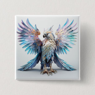 Metallic Iridescent Eagle 15 Cm Square Badge