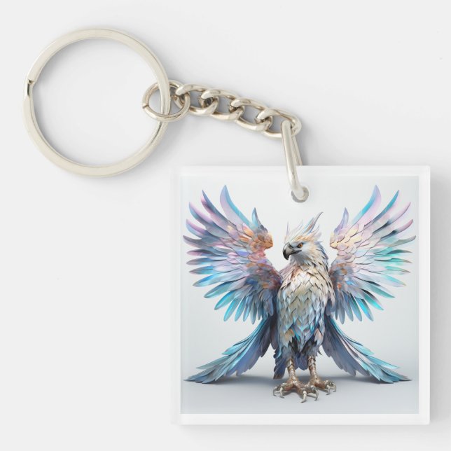 Metallic Iridescent Eagle  Key Ring (Front)