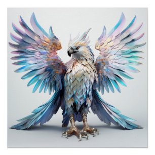 Metallic Iridescent Eagle Poster