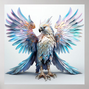 Metallic Iridescent Eagle Poster