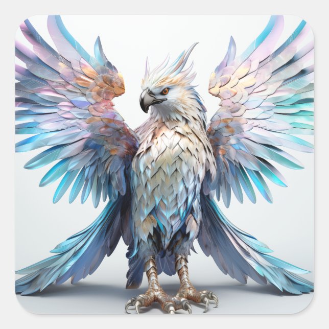 Metallic Iridescent Eagle  Square Sticker (Front)