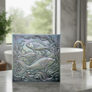 Metallic Iridescent Fish D1223 Tile