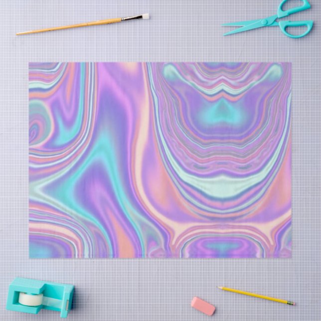Metallic Iridescent Rainbow Pink Aqua Purple  Tissue Paper (Craft)