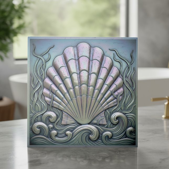 Metallic Iridescent Scallop Shell ID1223 Tile (Creator Uploaded)