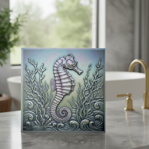 Metallic Iridescent Seahorse D1223 Tile