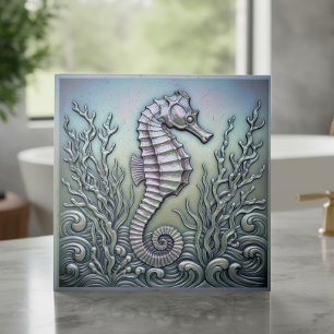 Metallic Iridescent Seahorse ID1223 Tile