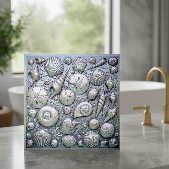 Metallic Iridescent Seashells ID1223 Tile (Creator Uploaded)