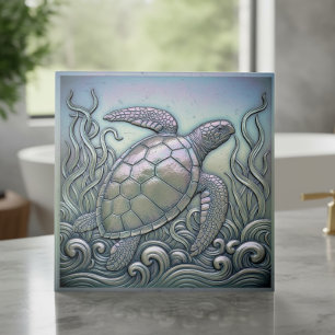 Metallic Iridescent Turtle ID1223 Tile
