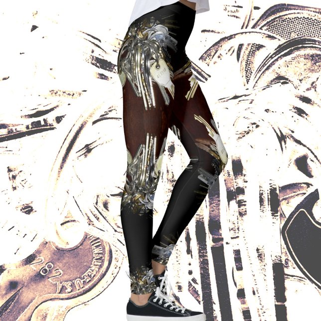 Metallic Keys Steampunk Chic Leggings (Creator Uploaded)