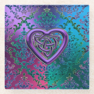 Metallic Lace with Celtic Heart Coaster