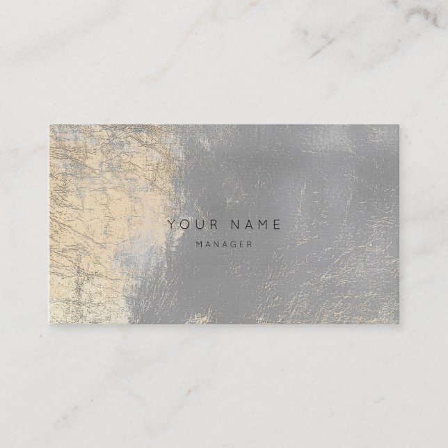 Metallic Leather Grey Abstract Appointment Card (Front)