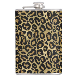 Metallic Leopard Vinyl Wrapped Flask